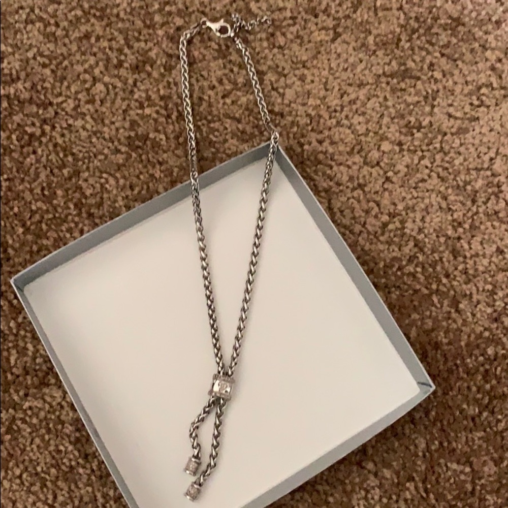 Sterling silver reversible lariat necklace